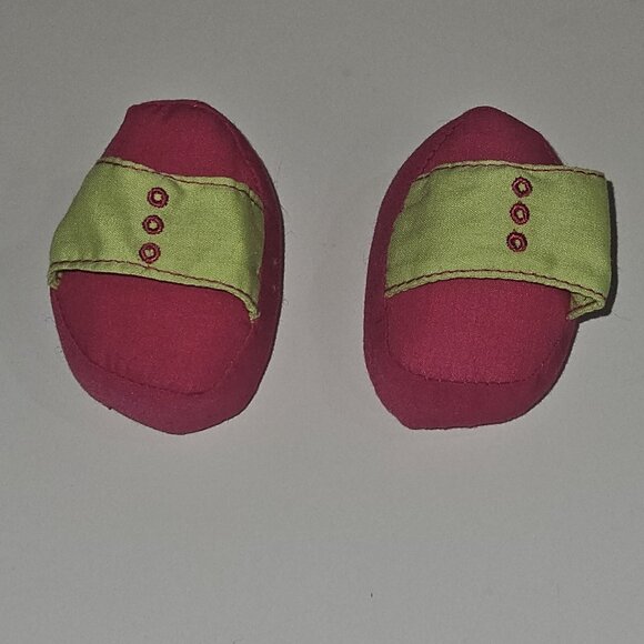 Groovy Girls Plush Shoes Pink Green Sandals Doll Clothes Replacement - Picture 1 of 4